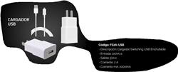 CARGADOR USB ENCHUFABLE 220V SALIDA 5V 2Amp
