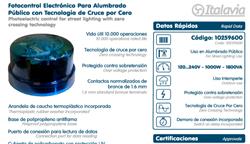 FOTOCONTROL A.P.LED CRUCE POR CERO IRAM AZUL 4659600 S/Z.