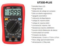 TESTER UT-33D PLUS 600V CA-CC 10ACA-CC