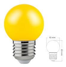LAMP. LED GOTA COLOR AMARILLO 1,2W E27 LM50